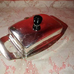 R.M.S. MAURETANIA Cunard Ocean Liner Covered Butter Dish w/glass dish RARE ITEM